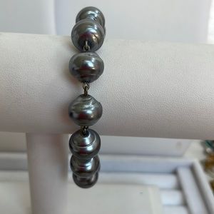 Anne Klein Faux Grey Potato Pearl Bracelet